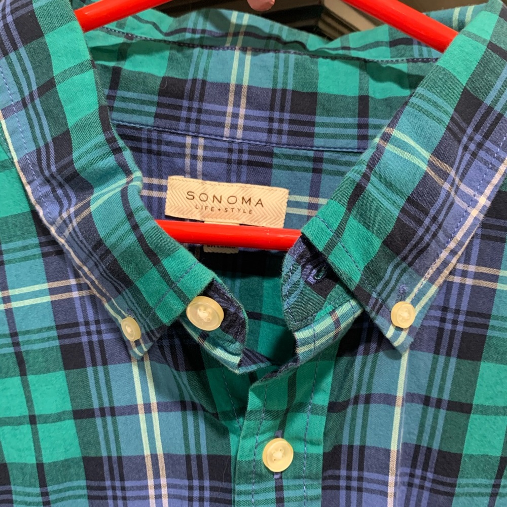 Plaid long sleeve button-down